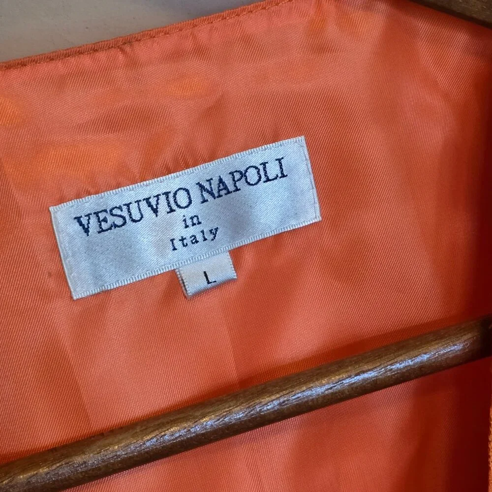 VESUVIO NAPOLI Men's Paisley Design Dress Vest Burnt Orange sz L